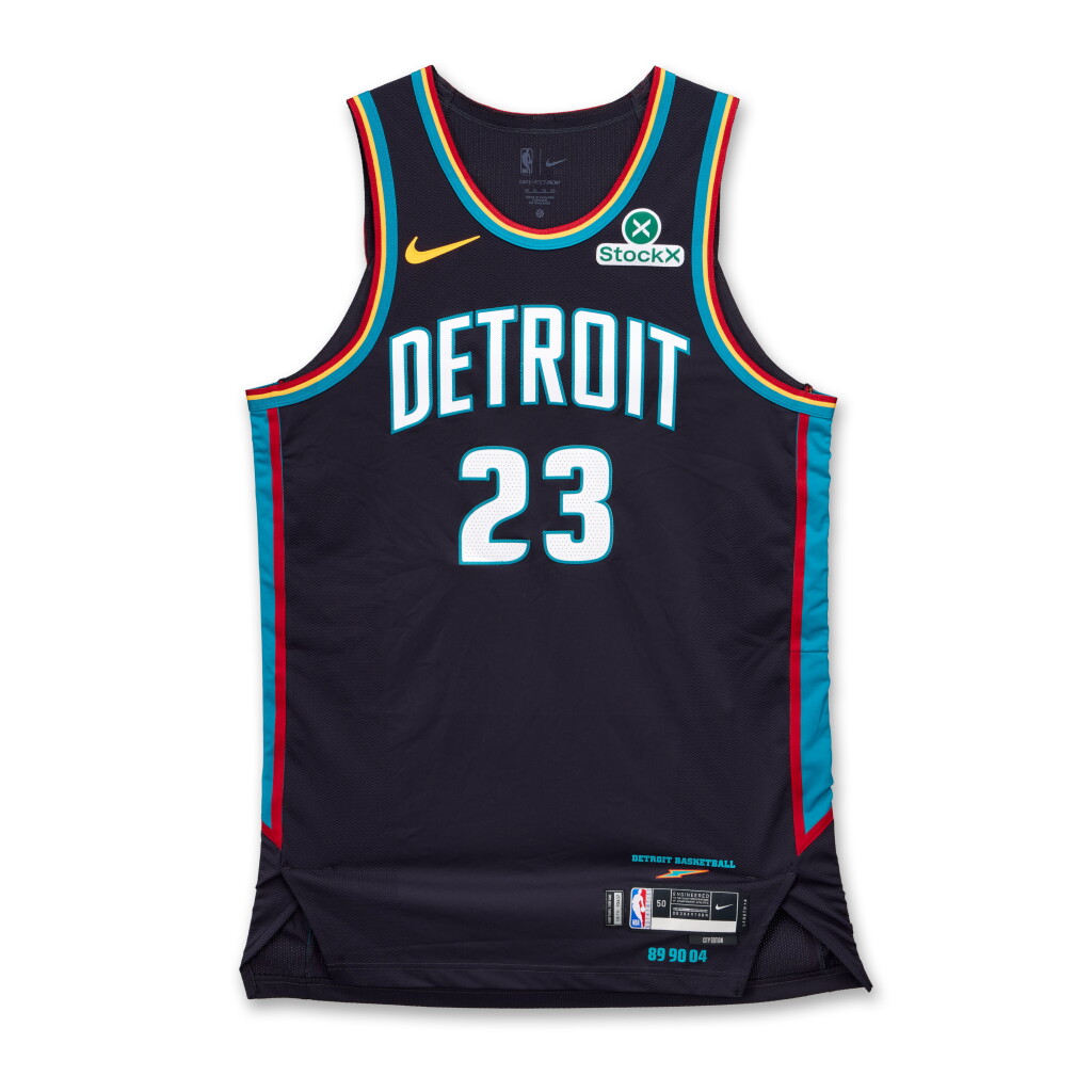 View full screen - View 1 of Lot 34. Jaden Ivey Detroit Pistons 2025-2026 Game Issued City Edition Jersey.