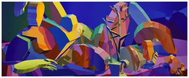 View full screen - View 1 of Lot 875. Jonathan Chapline 喬納森.查普林 | Constructed Body with Flowers (Dipytch) 構造體與花(雙聯作).