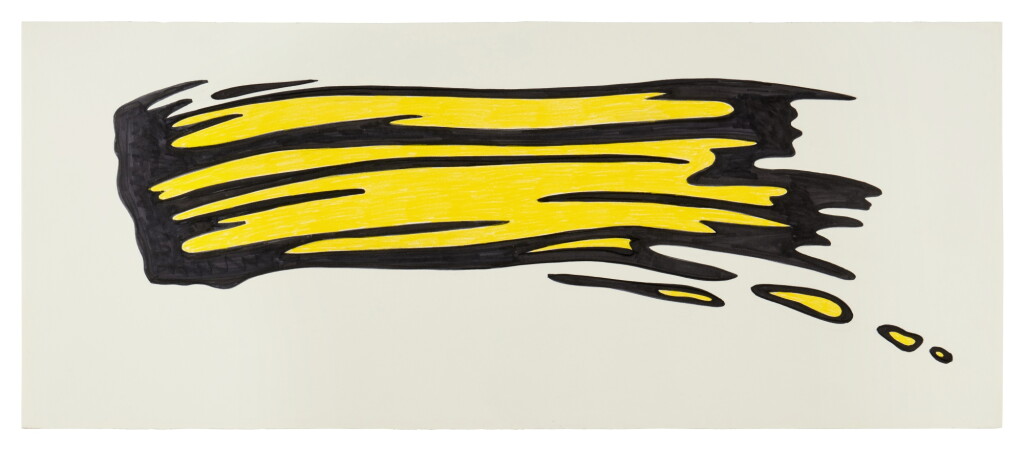 View full screen - View 1 of Lot 211. Yellow and Black Brushstroke (Eat Art) (Study).