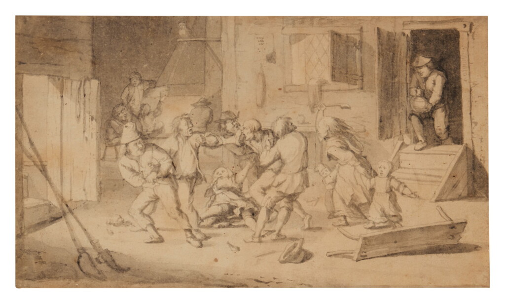 View full screen - View 1 of Lot 303. A melee outside a tavern.