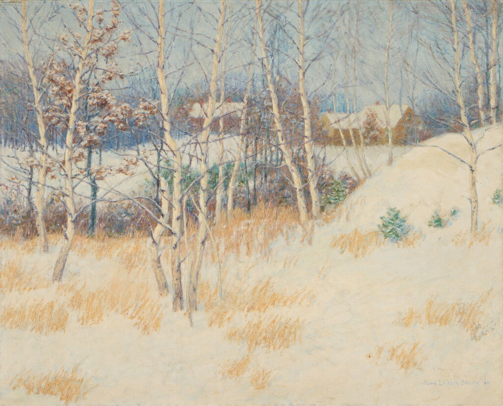 View full screen - View 1 of Lot 372. Stand of Birch Trees in Winter.