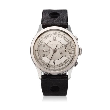 View full screen - View 1 of Lot 359. A stainless steel chronograph wristwatch, Circa 1945.