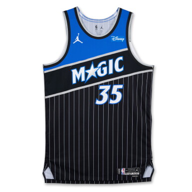 View full screen - View 1 of Lot 64. Goga Bitadze Orlando Magic 2026 NBA Playoffs Eastern Conference Round 1 Game Worn Statement Edition Jersey | Game 1 .