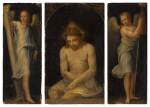 Christ as the Man of Sorrows, flanked by two angels