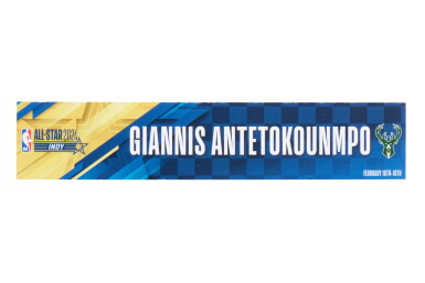 View full screen - View 1 of Lot 92. Giannis Antetokounmpo ‘NBA All-Star Game’ Locker Room Nameplate .