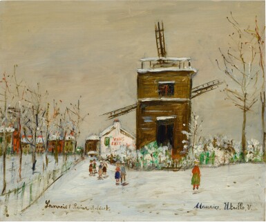 View full screen - View 1 of Lot 205. Moulin de Sannois sous le neige.