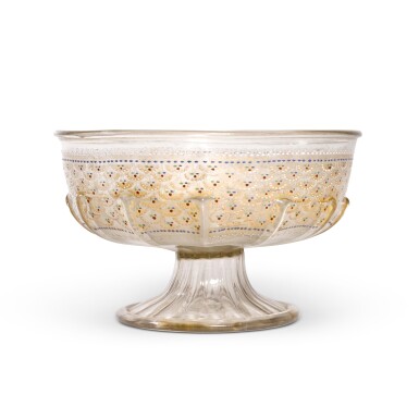 View full screen - View 1 of Lot 3. A Venetian glass enamelled and gilt footed bowl, early 16th century.