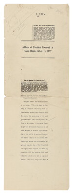 THEODORE ROOSEVELT | Roosevelt addresses a crowd at Cairo, Illinois, about international and domestic affairs, and governmental regulation on the eve of Panic of 1907