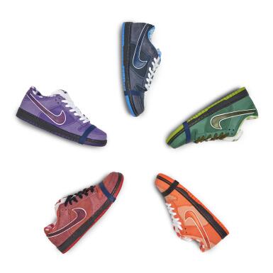 View full screen - View 1 of Lot 23. Set of Five | Nike SB Dunk Low ‘CNCPTS Lobster’ | Sizes 9 - 11.5.