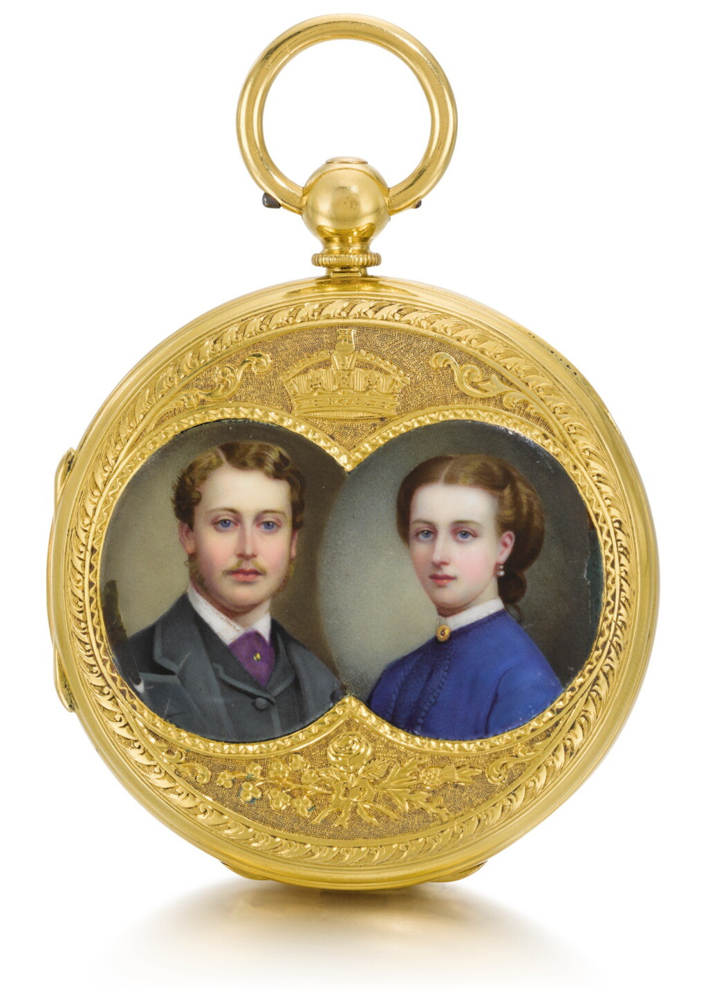 View full screen - View 1 of Lot 78. JAMES MCCABE, LONDON | A VERY FINE AND HISTORICALLY INTERESTING 22CT GOLD DUPLEX CLOCK WATCH MADE TO CELEBRATE THE 1863 MARRIAGE OF H.R.H. ALBERT EDWARD, PRINCE OF WALES TO PRINCESS ALEXANDRA OF DENMARK 1864.