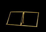 A finely cast gilt-bronze 'dragon' folding book stand, Qing dynasty, Qianlong period Yu Minzhong mark | 清乾隆 鎏金銅雙龍戲珠紋摺疊式帖架 「臣于敏中」印