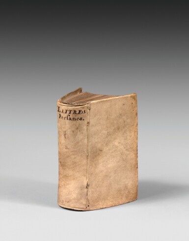 View full screen - View 1 of Lot 54. Lettres persanes. 1721. 2 t. en 1 vol. in-12. Rare éd° or. en vélin de l'époque. Ex. De Backer, de l'éd° A.
