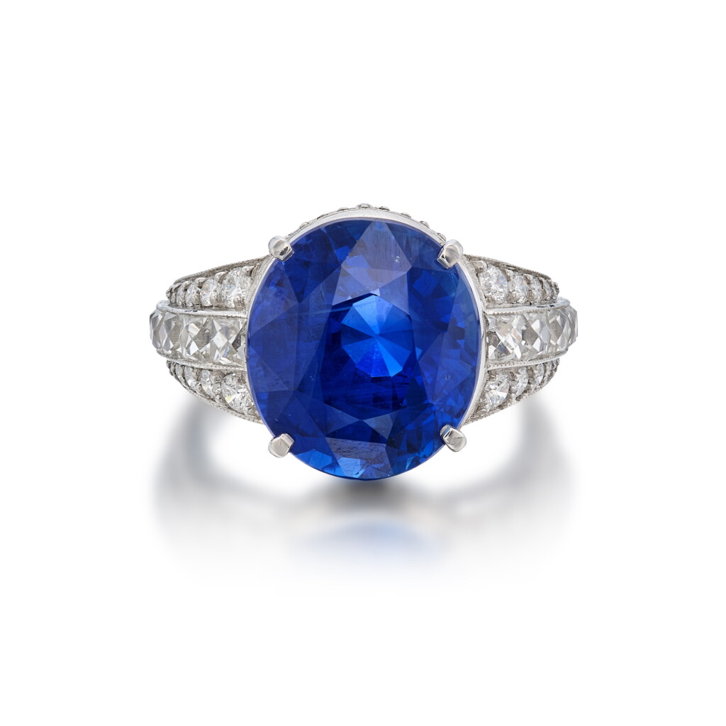 View full screen - View 1 of Lot 419. Sapphire and Diamond Ring.
