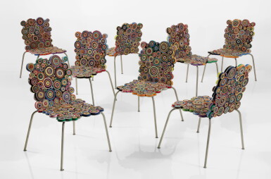 View full screen - View 1 of Lot 339. FERNANDO CAMPANA AND HUMBERTO CAMPANA | SET OF EIGHT "HARUMAKI" SIDE CHAIRS.