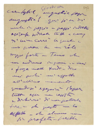 View full screen - View 1 of Lot 78. G. Puccini. Six autograph letters and postcards about the Paris premiere of Madama Butterfly, 1906.