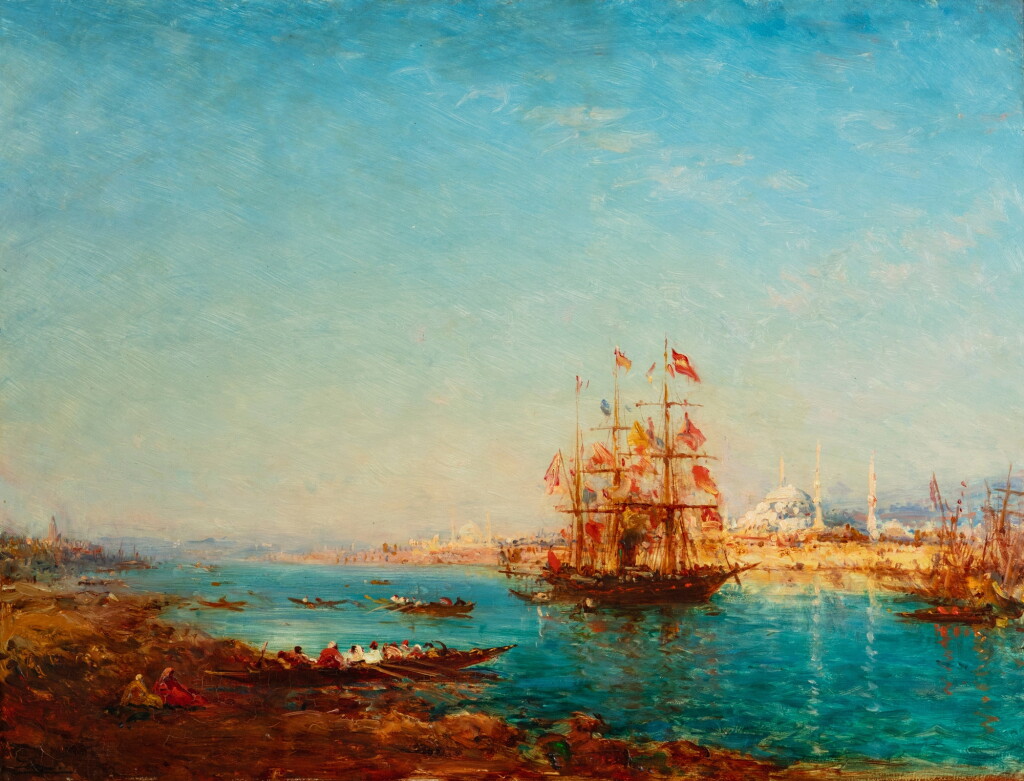 View full screen - View 1 of Lot 51. Frigate on the Bosphorus at Constantinople.
