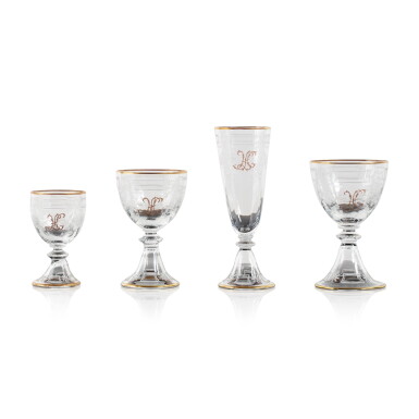 View full screen - View 1 of Lot 821. An engraved glass part table service, 20th century, Murano.