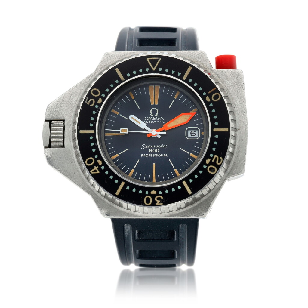 View full screen - View 1 of Lot 365. Reference 166.098 Seamaster 600 'Ploprof' A stainless steel automatic wristwatch with date and concept dial, Circa 1968.