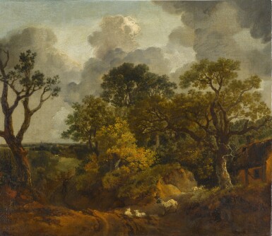 View full screen - View 1 of Lot 16. A wooded landscape in Suffolk.