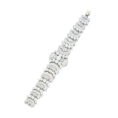 View full screen - View 1 of Lot 803. Diamond bracelet, mid-20th century.
