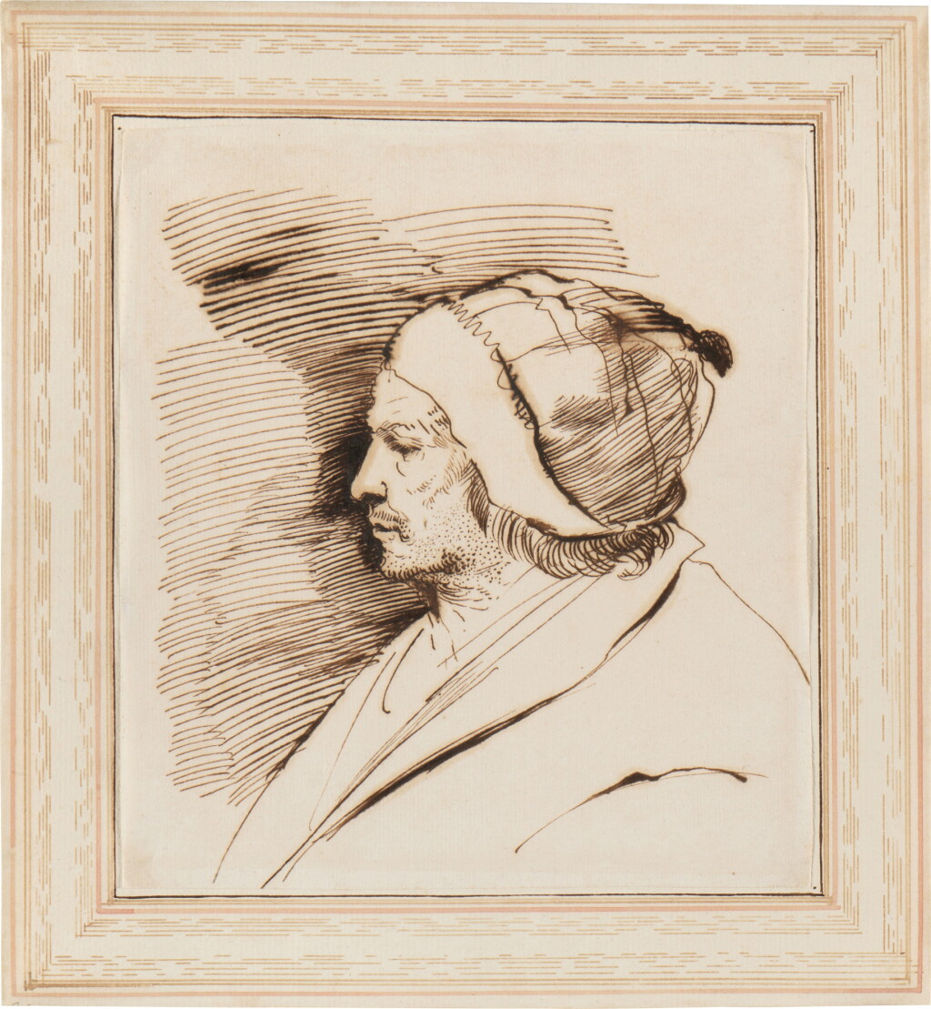 View full screen - View 1 of Lot 55. Profile of a man in a cap.