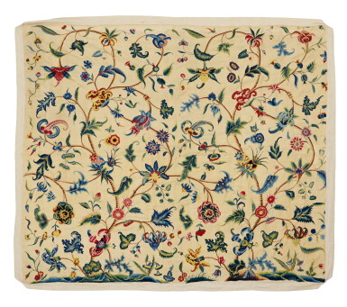 View full screen - View 1 of Lot 658. A Queen Anne Crewelwork Bed Hanging, Early 18th Century.