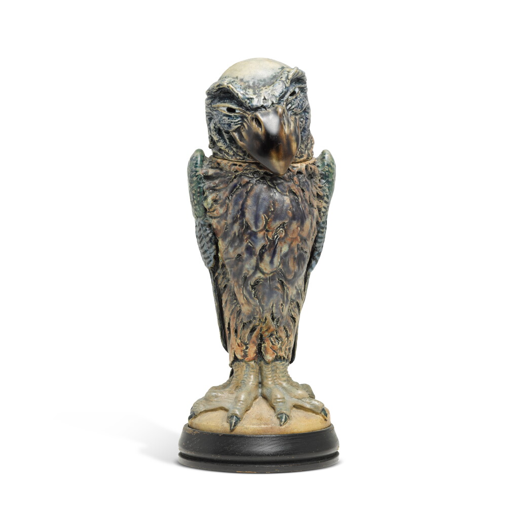 View full screen - View 1 of Lot 242. A Martin Brothers stoneware 'monk' jar and cover, 1911.