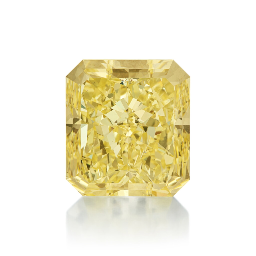 View full screen - View 1 of Lot 795. Fancy Yellow Diamond Ring weighing 22.05 carats .