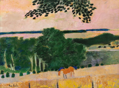 View full screen - View 1 of Lot 65. ANDRÉ BRASILIER | LE SOIR À LOUPEIGNE AVEC UN CHEVAL.