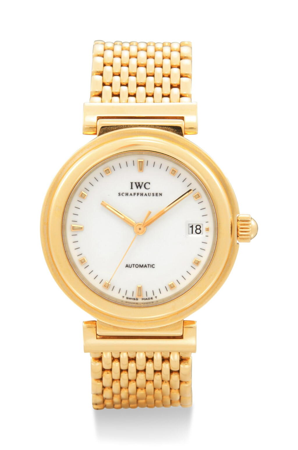 View full screen - View 1 of Lot 8140. IWC | DA VINCI, REFERENCE 3528, A YELLOW GOLD WRISTWATCH WITH DATE AND BRACELET, CIRCA 2000.