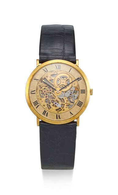View full screen - View 1 of Lot 15. AUDEMARS PIGUET | AN ULTRA-THIN YELLOW GOLD SKELETONISED WRISTWATCH, CIRCA 1980.