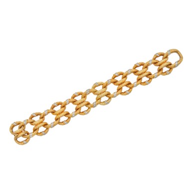View full screen - View 1 of Lot 320. Gold and Diamond Bracelet.