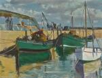 MAURICE JOSEPH MACGONIGAL, P.R.H.A. | FISHING BOATS AT CLOGERHEAD