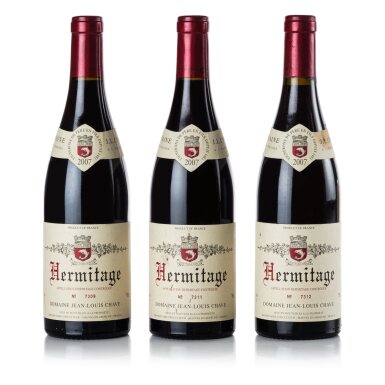 View full screen - View 1 of Lot 207. Hermitage 2007 Jean-Louis Chave (3 BT).