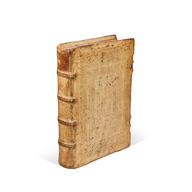 View full screen - View 1 of Lot 100. Bavaria--Legal | Bairische Landtsordnung, Ingolstadt, 1553, contemporary blind-stamped Augsburg pigskin.