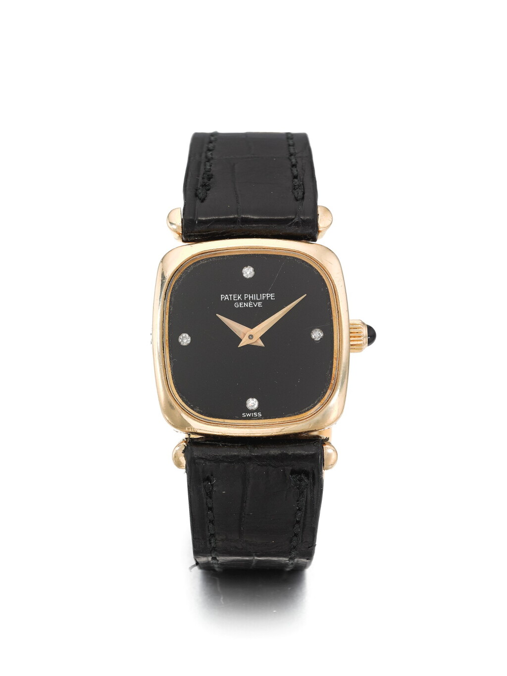 View full screen - View 1 of Lot 27. PATEK PHILIPPE | REF 4459, A YELLOW GOLD CUSHION FORM WRISTWATCH MADE IN 1979.