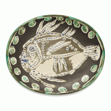 View full screen - View 1 of Lot 14. Poisson fond noir (Alain Ramié 167).
