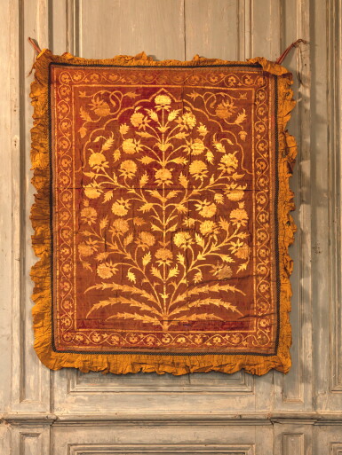 View full screen - View 1 of Lot 84. A Mughal tent panel (Qanat) and another similar, North India, possibly Jaipur, late 18th century | Un panneau de tente moghol (qanât) et un second panneau similaire, Inde du Nord, Jaipur, fin du XVIIIe siècle.