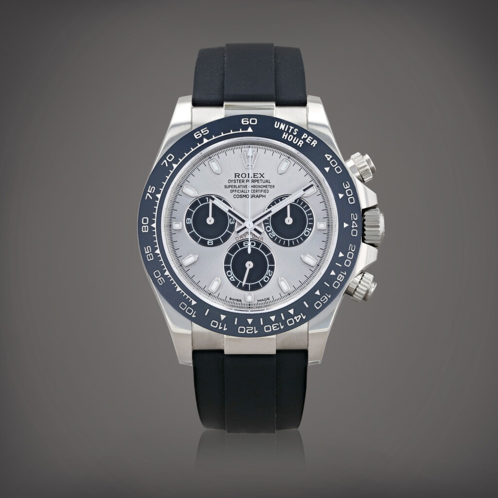 View full screen - View 1 of Lot 370. Daytona, reference 116519LN Montre bracelet chronographe en or blanc | White gold chronograph wristwatch with bracelet Vers 2017 | Circa 2017.