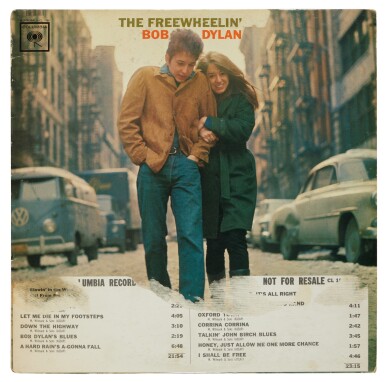 View full screen - View 1 of Lot 33. Bob Dylan | Suze Rotolo's promo copy of "The Freewheelin' Bob Dylan," with the poet's handwritten corrections.