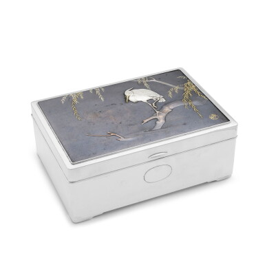 View full screen - View 1 of Lot 310. A Japanese Silver and Shibuichi Box, Circa 1900.