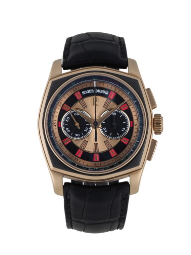 View full screen - View 1 of Lot 40. ROGER DUBUIS | LA MONÉGASQUE LIMITED EDITION PINK GOLD CHRONOGRAPH WRISTWATCH CIRCA 2011.