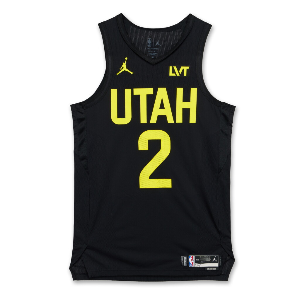 View full screen - View 1 of Lot 134. Collin Sexton Utah Jazz 2024-2025 Emirates NBA Cup Game Worn Statement Edition Jersey .