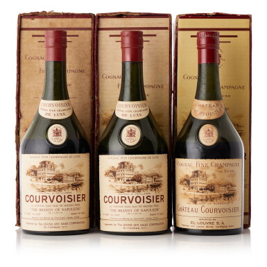 View full screen - View 1 of Lot 6718. Courvoisier Fine Champagne Cognac De Luxe 80 proof NV (3 BT75).