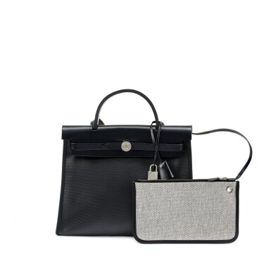 View full screen - View 1 of Lot 7844. Black Vache Hunter and Toile H Berline Herbag Zip 31 Palladium Hardware, 2018.