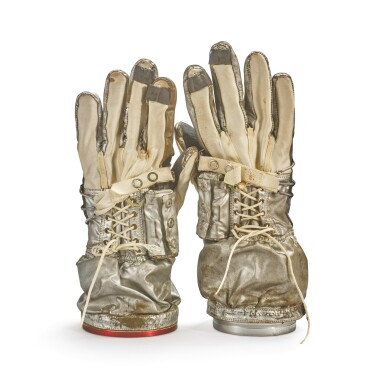 View full screen - View 1 of Lot 9. GEMINI G2-G PROTOTYPE SPACESUIT GLOVES WITH WORKING FINGER-TIP LIGHTS, MADE FOR ALAN SHEPARD, CA 1963.