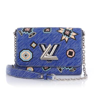 View full screen - View 1 of Lot 46. Blue Denim Epi Azteque Twist MM Silver Hardware, 2016 (Borsa Twist MM in pelle epi Azteque , 2016).