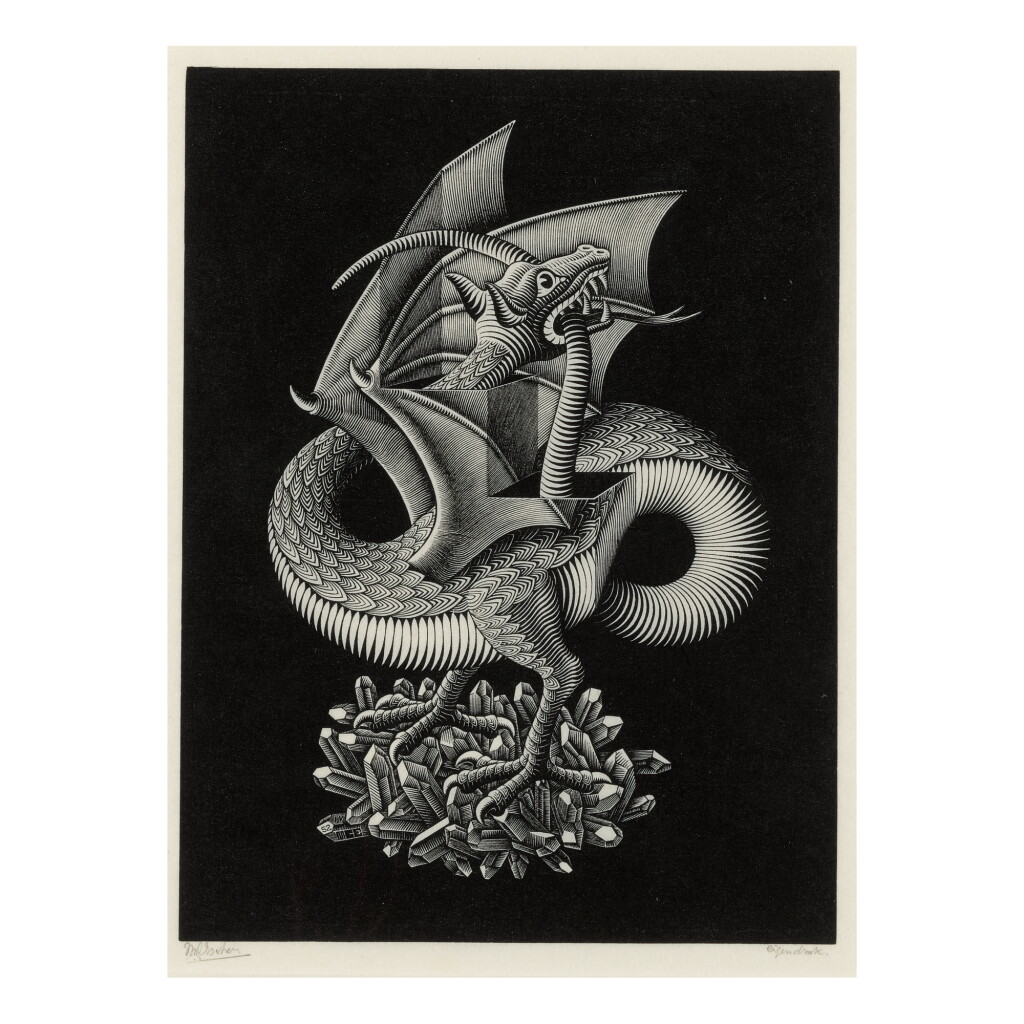 View full screen - View 1 of Lot 92. M. C. ESCHER | DRAGON (B./K./L./W. 379).