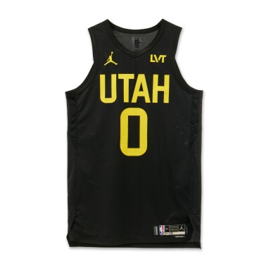 View full screen - View 1 of Lot 229. Taylor Hendricks Utah Jazz 2023-2024 Game Issued Statement Edition Jersey.