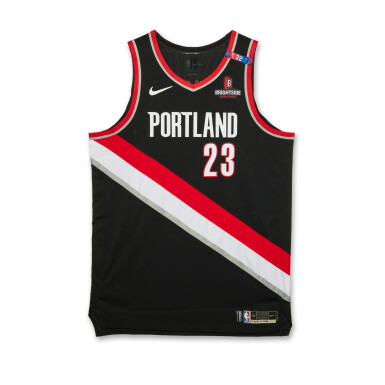 View full screen - View 1 of Lot 255. Donovan Clingan Portland Trail Blazers 2024-2025 Game Worn Icon Edition Jersey .